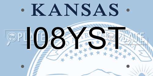 I08YST Kansas License Plate