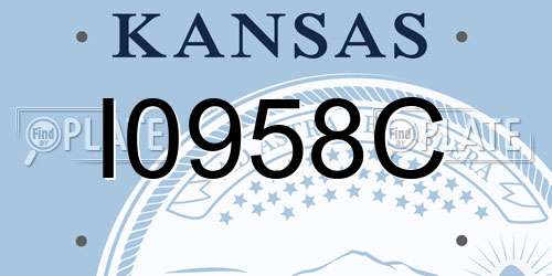 I0958C Kansas License Plate
