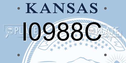 I0988C Kansas License Plate