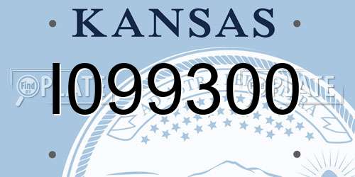 I099300 Kansas License Plate