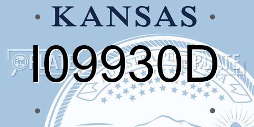 I09930D Kansas License Plate