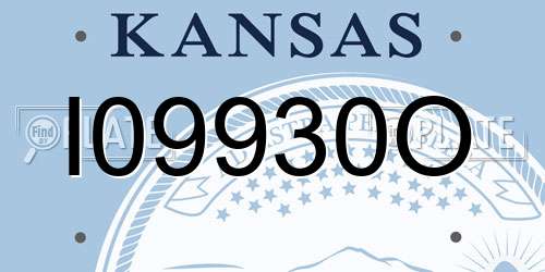 I09930O Kansas License Plate