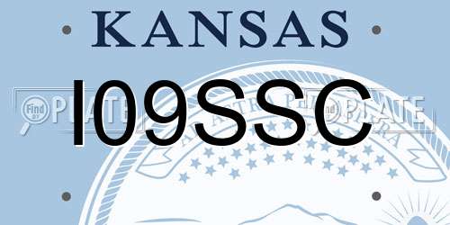 I09SSC Kansas License Plate
