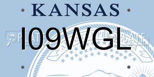 I09WGL Kansas License Plate