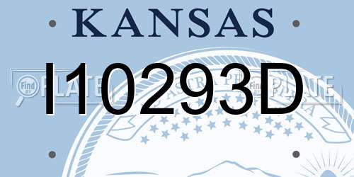 I10293D Kansas License Plate