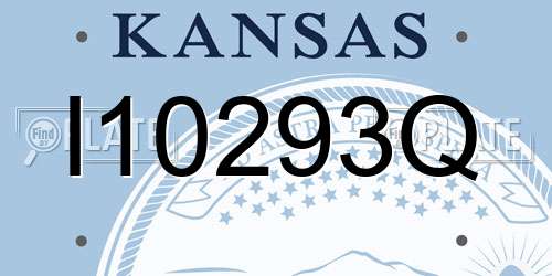 I10293Q Kansas License Plate