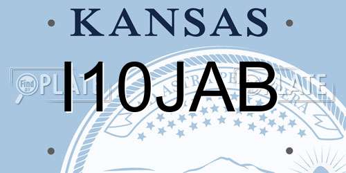 I10JAB Kansas License Plate