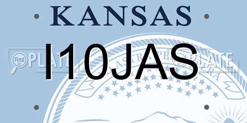 I10JAS Kansas License Plate