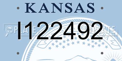 I122492 Kansas License Plate