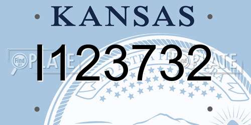I123732 Kansas License Plate