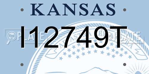I12749T Kansas License Plate