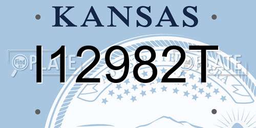 I12982T Kansas License Plate