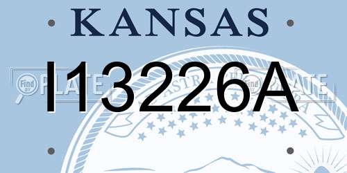 I13226A Kansas License Plate