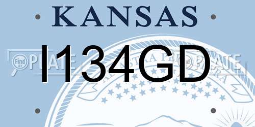 I134GD Kansas License Plate