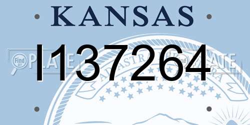 I137264 Kansas License Plate