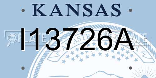 I13726A Kansas License Plate
