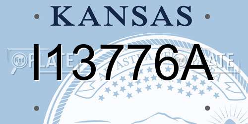 I13776A Kansas License Plate