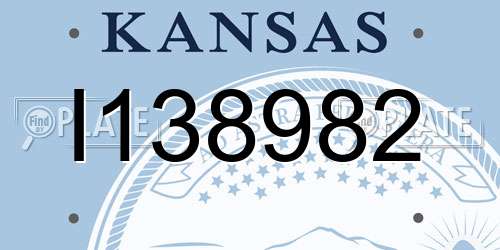 I138982 Kansas License Plate