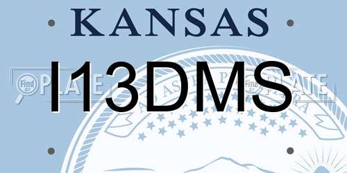 I13DMS Kansas License Plate