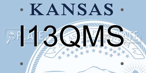 I13QMS Kansas License Plate