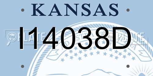 I14038D Kansas License Plate