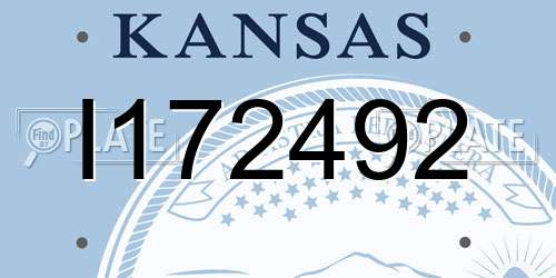 I172492 Kansas License Plate