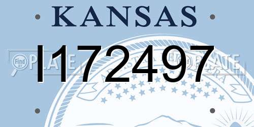 I172497 Kansas License Plate