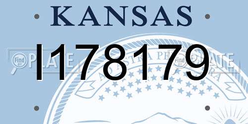 I178179 Kansas License Plate