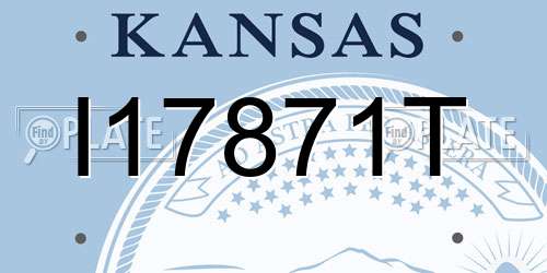 I17871T Kansas License Plate