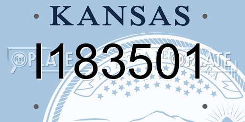 I183501 Kansas License Plate