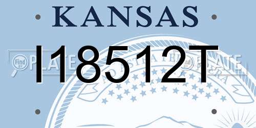 I18512T Kansas License Plate