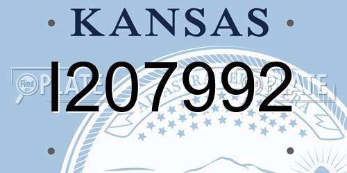 I207992 Kansas License Plate