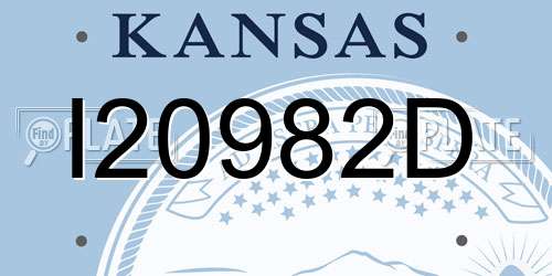 I20982D Kansas License Plate