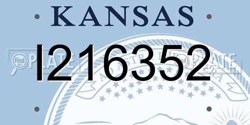 I216352 Kansas License Plate