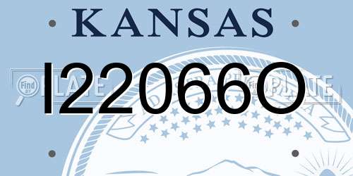I22066O Kansas License Plate