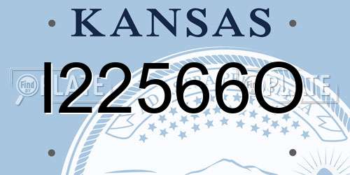 I22566O Kansas License Plate