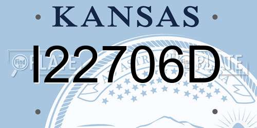 I22706D Kansas License Plate