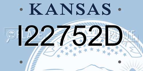 I22752D Kansas License Plate