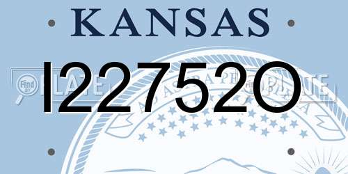 I22752O Kansas License Plate