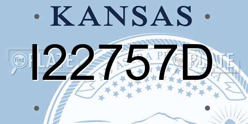 I22757D Kansas License Plate