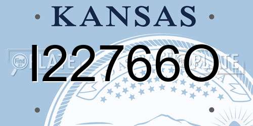 I22766O Kansas License Plate