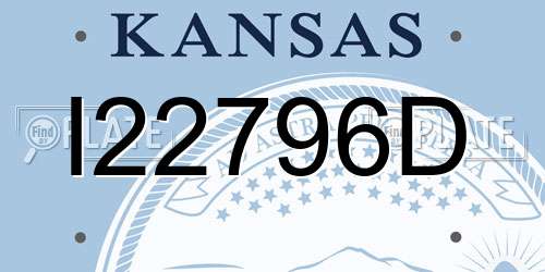 I22796D Kansas License Plate