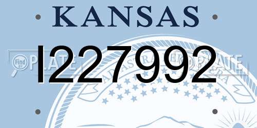 I227992 Kansas License Plate