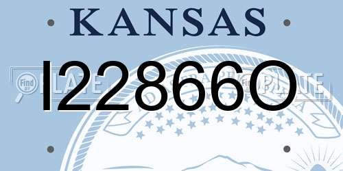 I22866O Kansas License Plate