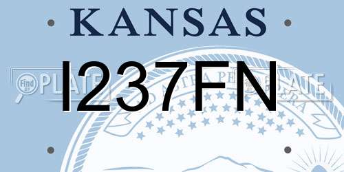 I237FN Kansas License Plate