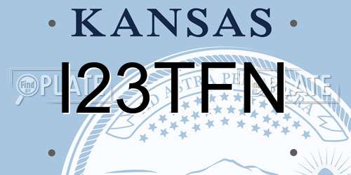 I23TFN Kansas License Plate
