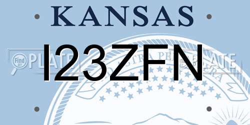I23ZFN Kansas License Plate