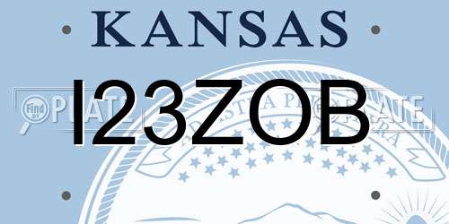 I23ZOB Kansas License Plate