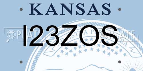 I23ZOS Kansas License Plate