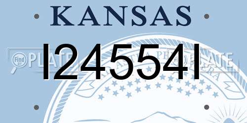 I24554I Kansas License Plate
